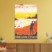 ビーチ&キットコーストヴィンテージ旅行ポスター キャンバスプリント (インサイチュ (リビング))