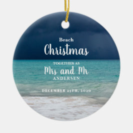 ビーチ·クリスマス·トゥ·ファミリー セラミックオーナメント