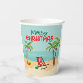 ビーチ クリスマス 紙コップ (裏面)