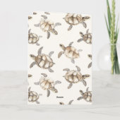 ビーチ コースト オーシャン カメ 誕生日 カード (裏面)