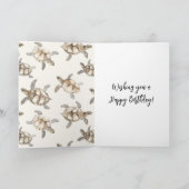 ビーチ コースト オーシャン カメ 誕生日 カード (内部)