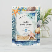 ビーチ コースト オーシャン ベイビーシャワー バースデー ウェディング 招待状 (スタンド正面)