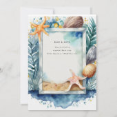 ビーチ コースト オーシャン ベイビーシャワー バースデー ウェディング 招待状 (裏面)