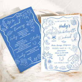 ビーチ コースト カウガール ブライズメイド パーティー 招待状