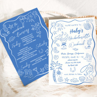 ビーチ コースト カウガール ブライズメイド パーティー 招待状