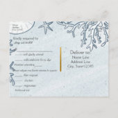 ビーチ コーラル リーフ シー シェル & スターフィッシュ RSVP カード (裏面)