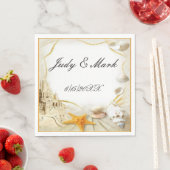 ビーチ サンド キャッスル ウェディング ペーパーナプキン スタンダードランチョンナプキン (インサイチュ)