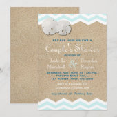 ビーチ サンド ドル カップルシャワーの招待状 招待状 (正面/裏面)