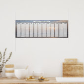 ビーチ サンライズ 誕生日カレンダー ポスター (キッチン)