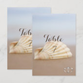 ビーチ シェル ハート テーブル カード (正面/裏面)