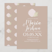 ビーチ シェル パンパス おしゃれ 結婚式 招待状 (正面/裏面)