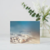 ビーチ シェル & パール ジュエリー エレガント セーブ ザ デート 案内ポストカード (スタンド正面)