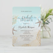 ビーチ シェル 海の砂 ブライダルシャワー 招待状 (スタンド正面)