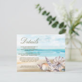 ビーチ シェル | 海事ウェディング ゲスト詳細 エンクロージャーカード (スタンド正面)