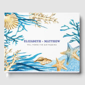ビーチ |シーサイドウォーター結婚カラーのゲストブック ゲストブック (正面)