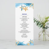 ビーチ |シーサイドウォーター結婚カラーのメニューカード プログラム (スタンド正面)