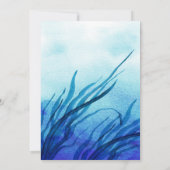 ビーチ |シーサイドヒトデの結婚水色 招待状 (裏面)