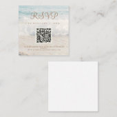 ビーチ・シーサイド／オーシャンサイドの結婚式 スキャンコードで出欠を簡単にお知らせ エンクロージャーカード (正面/裏面)