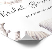 ビーチ シーシェルとサンゴ - ブライダルシャワーのサイン ポスター (角)