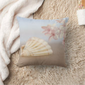 ビーチ、シーシェル、プルメリア クッション (ブランケット)