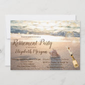 ビーチ、シーシェル、ワインの廃棄パーティー 招待状 (正面)