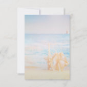 ビーチ、シースター、シーシェルリハーサルディナー 招待状 (裏面)