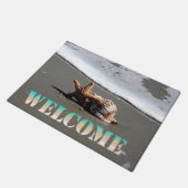 ビーチ，シースター，シーシェル，ようこそ ドアマット (アングル)