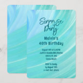 ビーチ シーン サプライズ パーティー カスタム 年齢 ご招待 招待状 (正面/裏面)