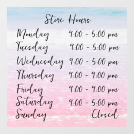 ビーチ シーン ストア アワーズ 個人用 ウィンドウサイン