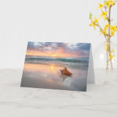 ビーチ|ジャマイカのコンシュの貝 カード (黄色い花)