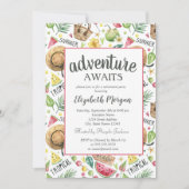 ビーチ、スイカ退職パーティー 招待状 (正面)