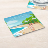 ビーチ スクエアペーパーコースター (アングル)
