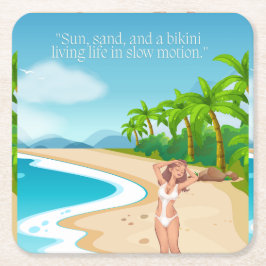 ビーチ スクエアペーパーコースター