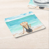 ビーチ スクエアペーパーコースター (アングル)