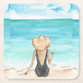 ビーチ スクエアペーパーコースター