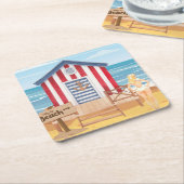 ビーチ スクエアペーパーコースター (アングル)