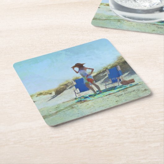 ビーチ スクエアペーパーコースター (アングル)