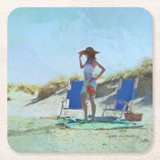 ビーチ スクエアペーパーコースター (正面)