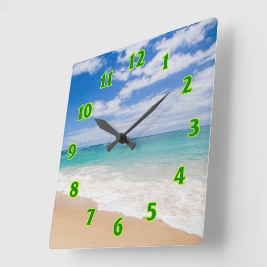 ビーチ スクエア壁時計 (傾斜)