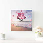 ビーチ スクエア壁時計 (ホーム)
