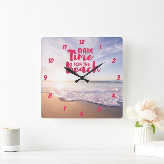 ビーチ スクエア壁時計 (ホーム)