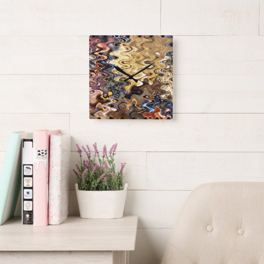 ビーチ スクエア壁時計 (読書スペース)