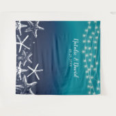 ビーチ スターフィッシュ オーシャンブルー サマー ウェディング バックドロップ タペストリー (正面(横))