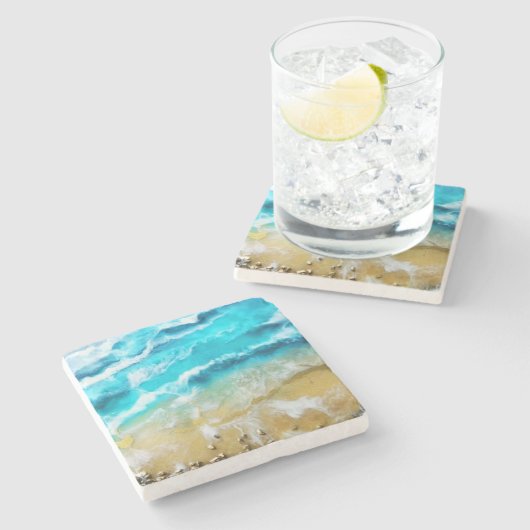 ビーチ ストーンコースター (横)