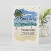 ビーチ·スプラッシュ·ス結婚ナップショット 招待状 (スタンド正面)