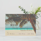 ビーチ,トロピカル,パームツリー  出席のご連絡 招待状 (スタンド正面)