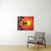 ビーチ トロピカル 夕焼け 朝焼け ヤシの木 島 タペストリー (インサイチュ(横))