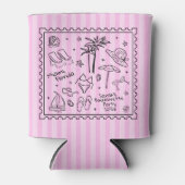 ビーチ バチェロレッテ カン クーラー – レトロ ストライプス (正面)