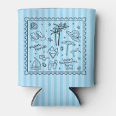 ビーチ バチェロレッテ カン クーラー – レトロ ストライプ (正面)