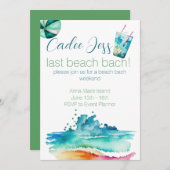 ビーチ バチェロレッテ パーティー ご招待 招待状 (正面/裏面)